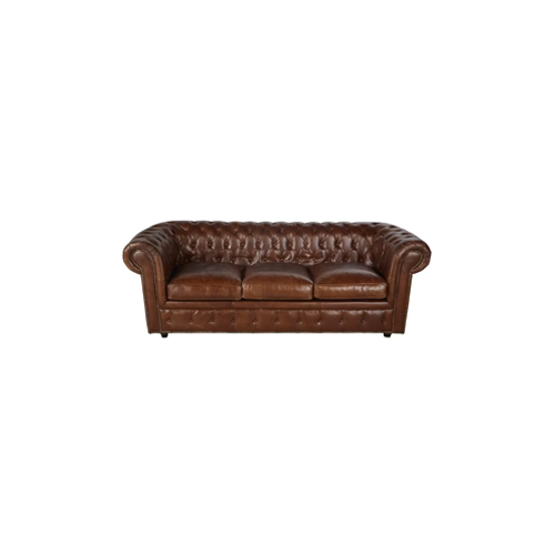Bruine Chesterfield zitbank huren voor feest of evenement