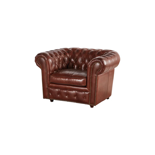 Bruine Chesterfield fauteuil huren voor feest of evenement
